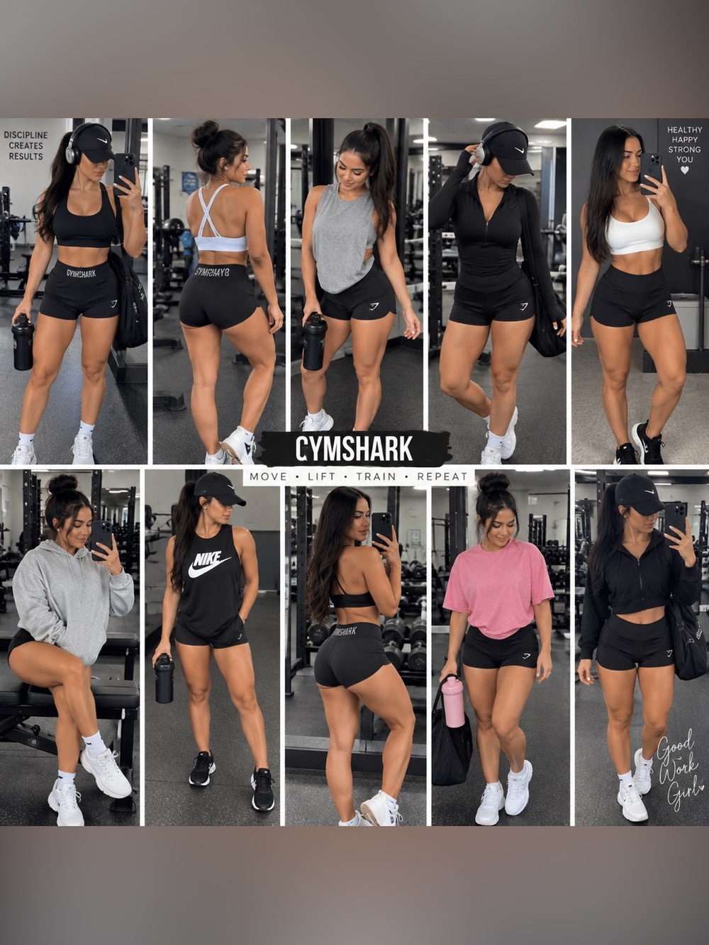 Gymshark Women’s Black High-Waisted Shorts – Size Medium